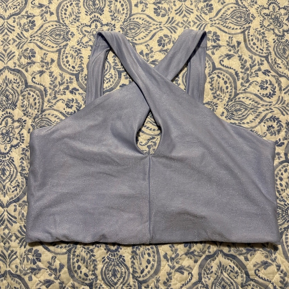 Elegant Women's Cross-Back Bralette - Light Blue